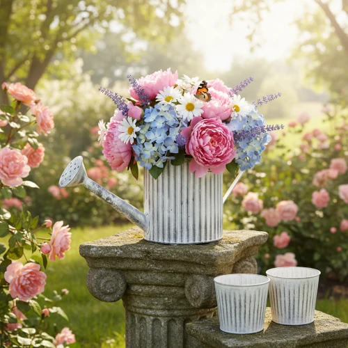 Vintage kvetináč Ø17cm, dekoratívna krhlica, kovový kvetináč v štýle shabby chic | Floristik24.sk