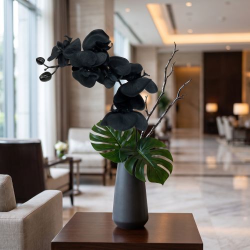 Orchidea na ozdobu Čierna 54cm | Floristik24.sk