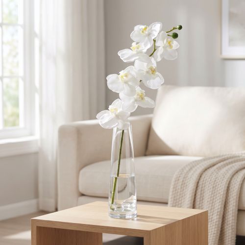 Umelá orchidea umelý kvet biely Ø6,5-8cm 77cm | Floristik24.sk