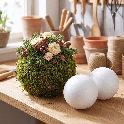 Polystyrénová guľa Ø10cm biela 5 ks | Floristik24.sk