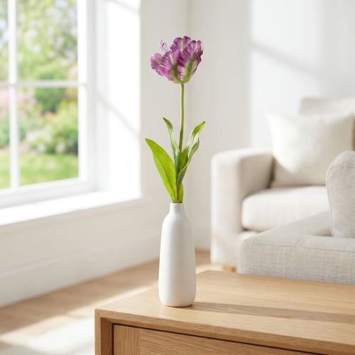 Umelý kvet papagáj tulipán umelý dekoračný tulipán fialový 63cm | Floristik24.sk