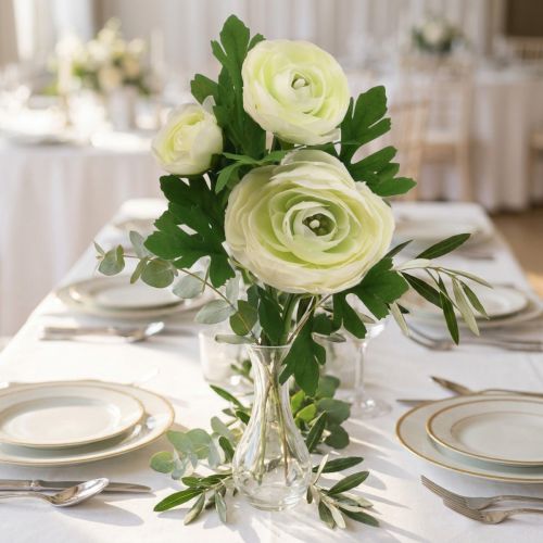 Umelé kvety Ranunculus umelé záhradné kvety biele 34cm | Floristik24.sk