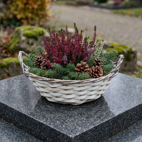 Dekoratívny kôš, kvetináč, biely, okrúhly, shabby chic, kvetináč, kvetináč, Ø29,5 cm | Floristik24.sk