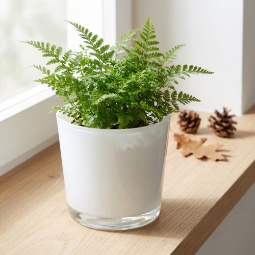 Sklenený kvetináč biely Ø11,5cm V11cm | Floristik24.sk
