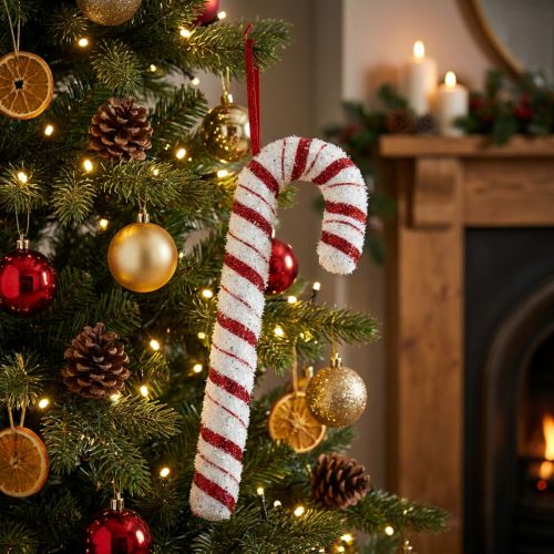 Deco Candy Cane Christmas Red White Striped H34cm | Floristik24.sk