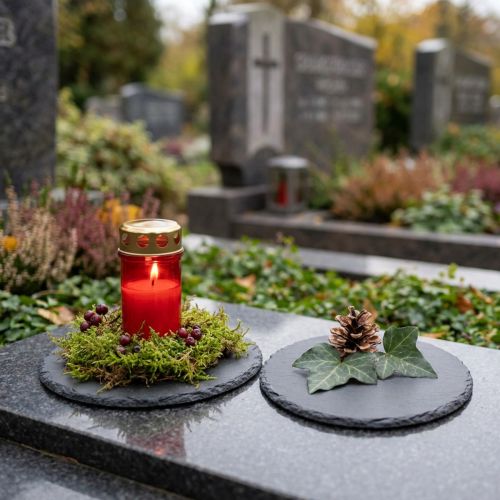 Podložky pod taniere z prírodnej bridlice okrúhle čierne Ø10cm 6 ks | Floristik24.sk