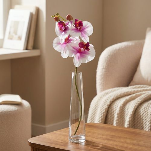 Orchidea Umelá Phalaenopsis 4 kvety Biela Ružová 72 cm | Floristik24.sk