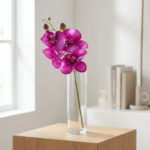 Orchidea Umelá Phalaenopsis 4 kvety Fuchsia 72cm | Floristik24.sk
