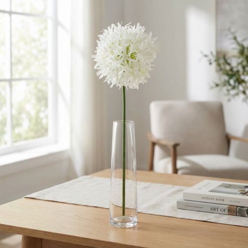 Okrasná allium umelá biela Ø12cm V62cm | Floristik24.sk