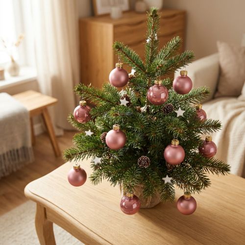 Článok Mini vianočné gule staré ružové sklenené gule Ø2,5cm 22 ks