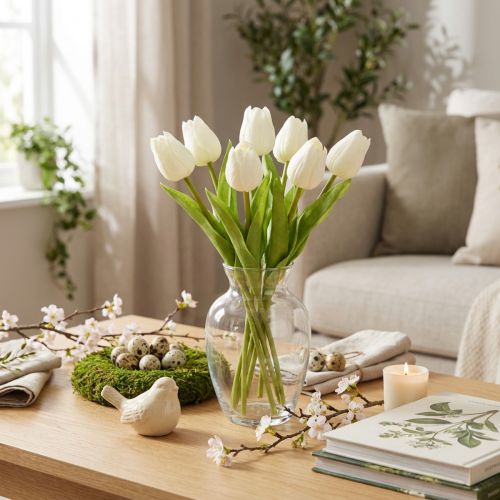 Umelý tulipán, realistická dekorácia, odolný umelý kvet do domácnosti, 21 cm, 6 kusov | Floristik24.sk