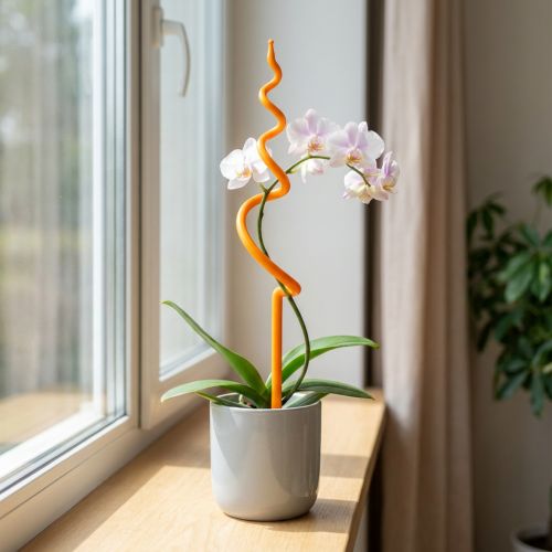 Článok Kolík na orchidey, plastový, oranžový, pomôcka na lezenie orchideí, V64 cm