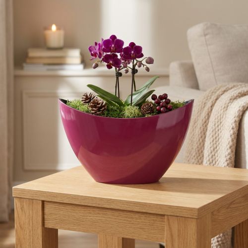 Dekoračná miska na rastlinnú loďku Berry 20×9cm V12cm | Floristik24.sk