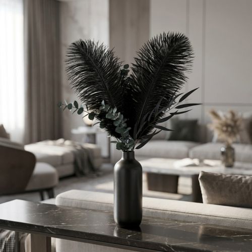 Ozdobné pštrosie perie čierne pierka 38-40cm 2 ks | Floristik24.sk