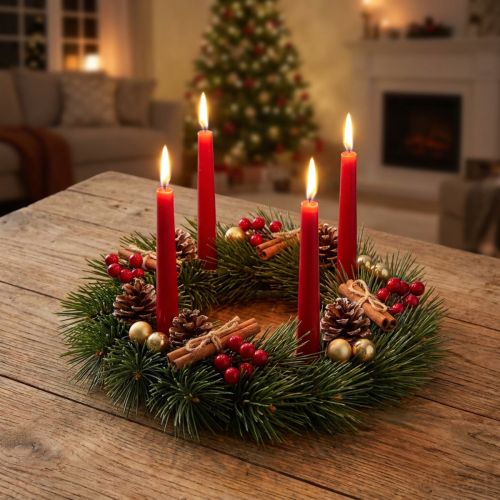 Článok Mini adventný veniec umelý ako pravé ihličie Ø22cm