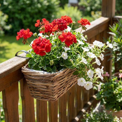 Článok Balkónový box kvetinový box na zavesenie ratan natural L51cm