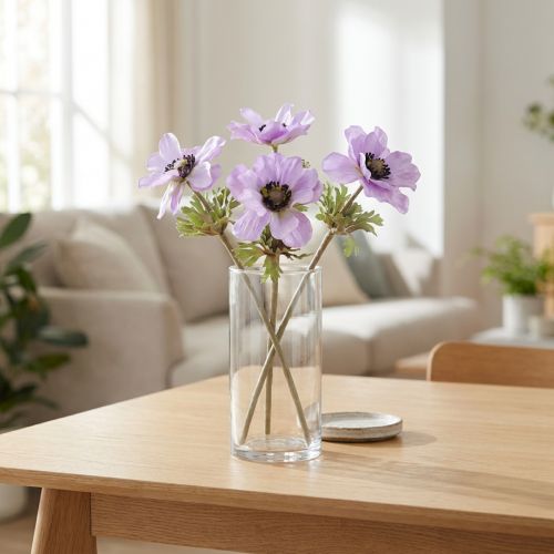 Umelé kvety sasanky v fialovej farbe, 34 cm dlhé, 4 kusy | Floristik24.sk