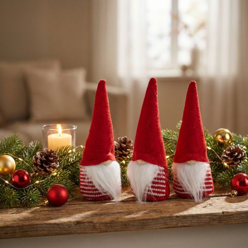 Ozdobní trpaslíci, vianočné ozdoby, advent V17cm Š6cm 3 kusy | Floristik24.sk