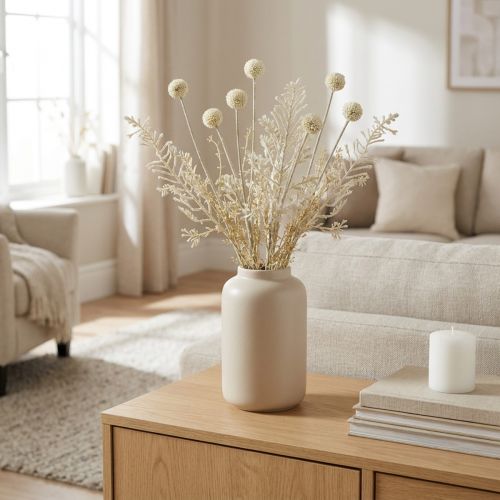 Suché trávy umelá pampová tráva allium cream, béžová V60cm | Floristik24.sk