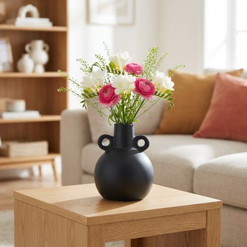 Keramická váza mini váza čierna rúčka keramická Ø8,5cm V12cm | Floristik24.sk