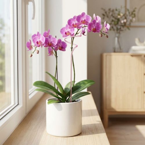 Kvetinová tyčinka na mriežku, tyčinka na orchidey, ružová, Twister 38 cm | Floristik24.sk