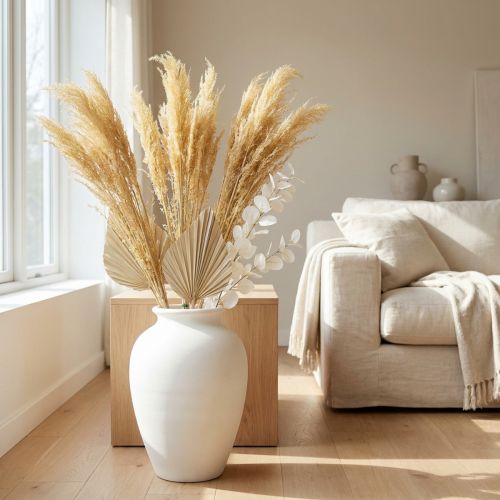Pampas Grass Yellow Umelá okrasná tráva Suché kvety 3ks | Floristik24.sk