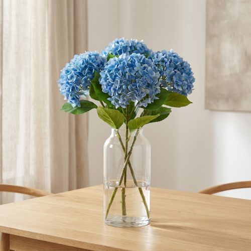 Umelé kvety dekorácia hortenzia umelá modrá 69cm | Floristik24.sk