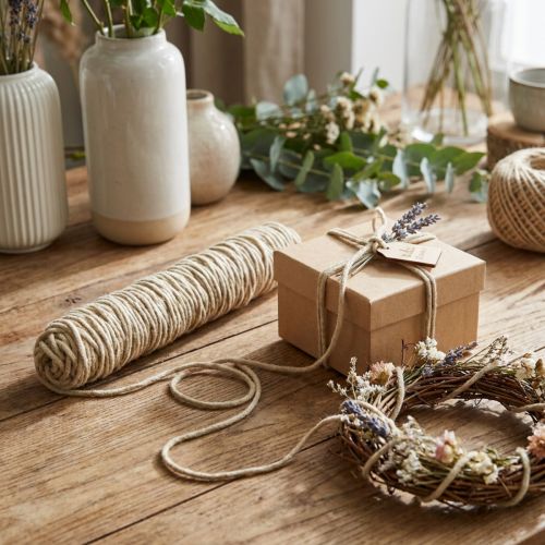 Knôtová niť vlnená šnúra filc šnúra filc béžová L55cm | Floristik24.sk