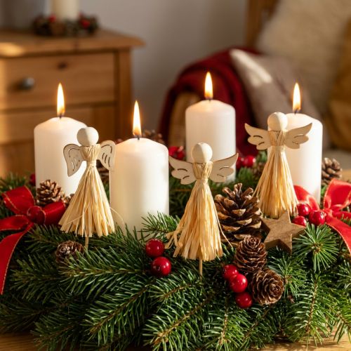 Adventná dekorácia anjel ozdobné kvetinové zátky 5×11cm 12 ks | Floristik24.sk