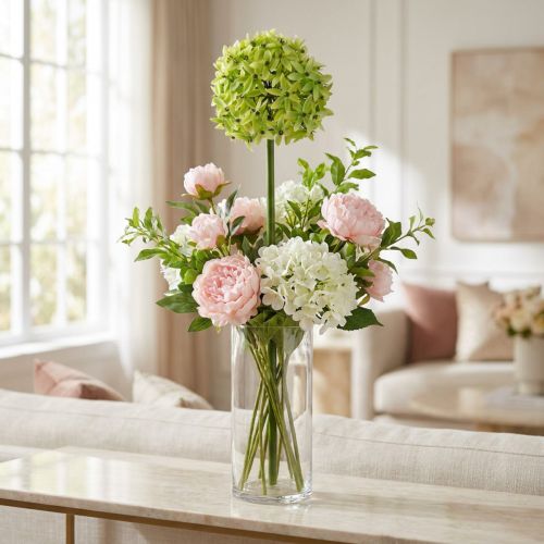 Okrasné allium, hodvábny kvet, umelá cibuľka zelená Ø20cm L72cm | Floristik24.sk
