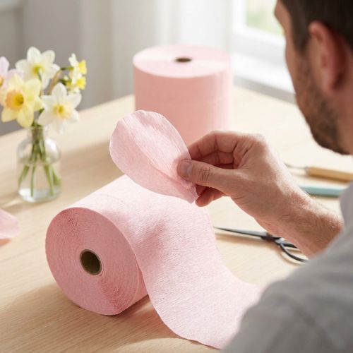 Kvetinový krep svetloružový Š10cm gramáž 128g/m2 L250cm 2 kusy | Floristik24.sk