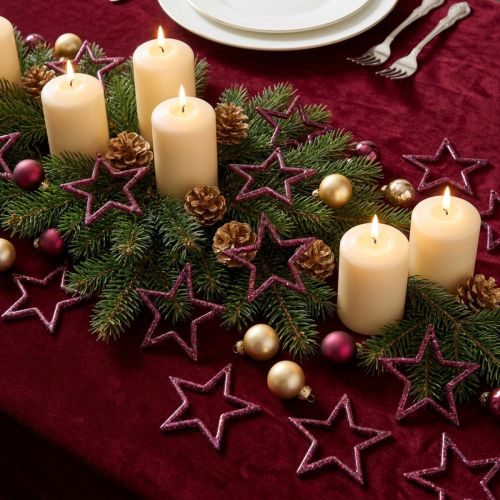 Dekoratívna dekorácia Star Berry Glitter Table Dekorácia Vianočná 4,5cm 120 ks | Floristik24.sk