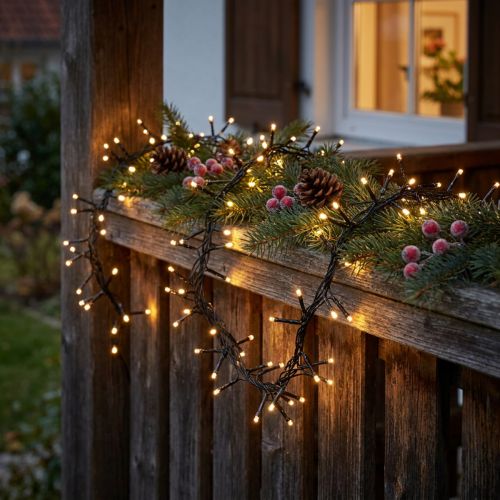 LED svetelná reťaz pre exteriér 288er 2,4m čierna/teplá biela | Floristik24.sk