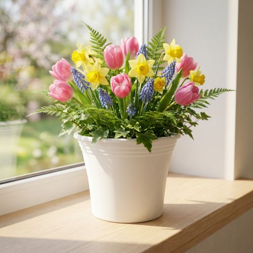 Plastový kvetináč „Irys“ biely Ø17cm V14cm 1 ks | Floristik24.sk