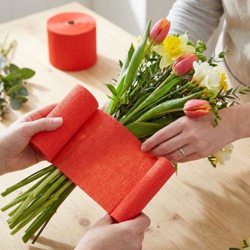 Kvetinový krepový červený W10cm gramáž 128g/m2 L250cm 2 kusy | Floristik24.sk