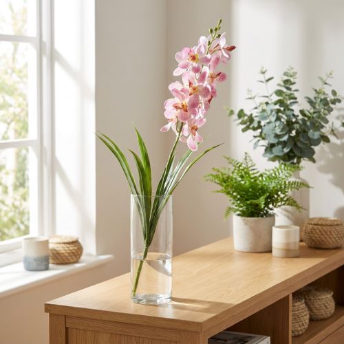 Umelá orchidea Ružovobiela Umelá kvetina Orchidea 73cm | Floristik24.sk