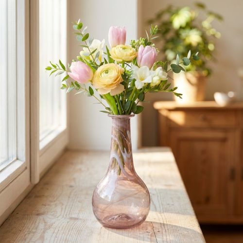 Mini sklenená váza váza na kvety fialová Ø7,5cm V15cm | Floristik24.sk