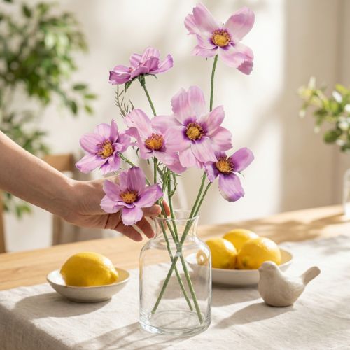 Cosmea košík na šperky fialové umelé kvety letné 51cm 3ks | Floristik24.sk