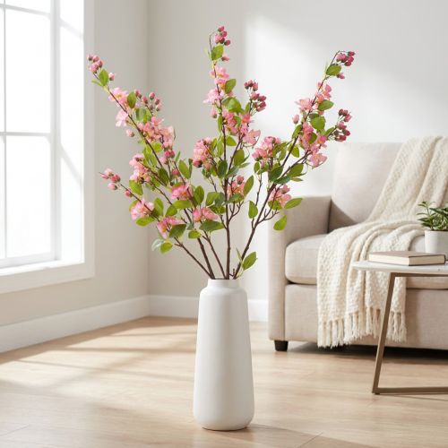 Umelá vetvička čerešňového kvetu, jarné doplnky do domácnosti, 125 cm | Floristik24.sk