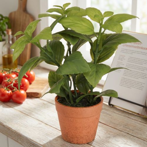 Umelá bazalka v črepníku Herb