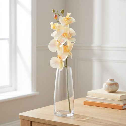 Umelá orchidea krémová pomarančový Phalaenopsis 78cm | Floristik24.sk