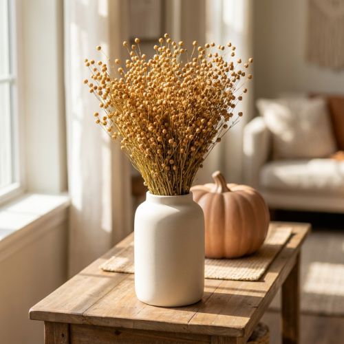 Prírodné sušené ľanové trávy na aranžmány zo sušených kvetov Linum Natur 60cm 180g | Floristik24.sk