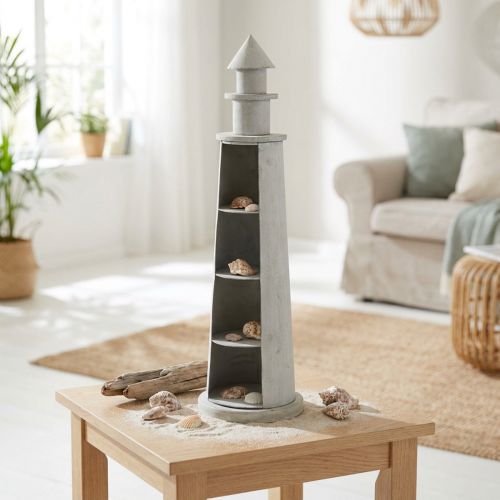 Lighthouse Shabby Chic krémová letná dekorácia Námorná Ø14,5 cm V51 cm | Floristik24.sk