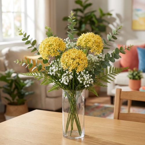 Cibuľa okrasná divoká Allium umelá žltá 70cm 3 ks | Floristik24.sk