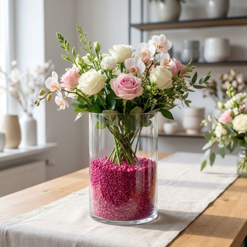 Dekoračné granule fuchsiové dekoračné kamienky 2mm - 3mm 2kg | Floristik24.sk