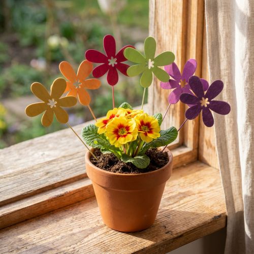 Jarná dekorácia kvetinové zátky drevený kvet 30,5cm 18 ks | Floristik24.sk