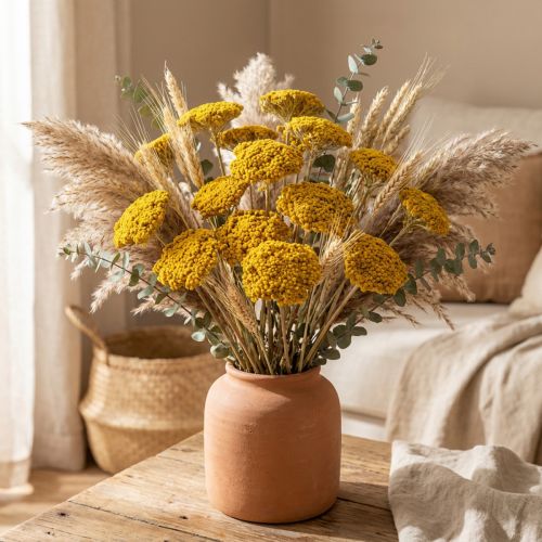 Sušené kvety rebríčka žltého Achillea Natur Gelb 1kg | Floristik24.sk