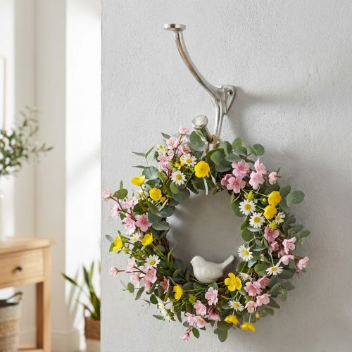 Nástenný háčik vintage look strieborný kovový dekoračný háčik V22cm | Floristik24.sk