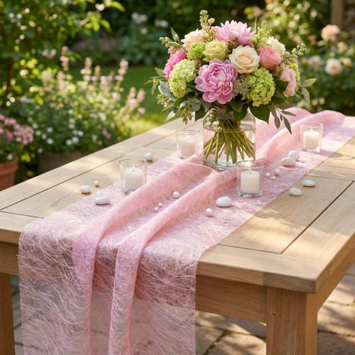 Článok Deco fleecový behúň na stôl Sizoweb ružový 30cm 25m