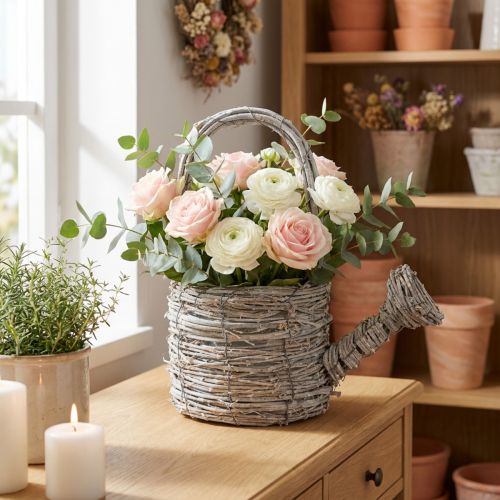 Dekoratívna krhlica s vkusným tkaným dizajnom pre elegantnú bytovú dekoráciu, 26 cm | Floristik24.sk